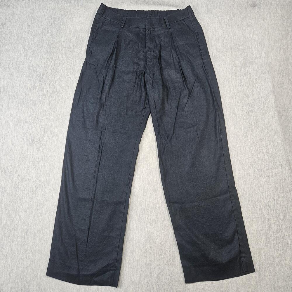 NN07 Pants Mens 34x34 (34x32) Blue Kay Relaxed Pleated Viscose Linen Dress Pants